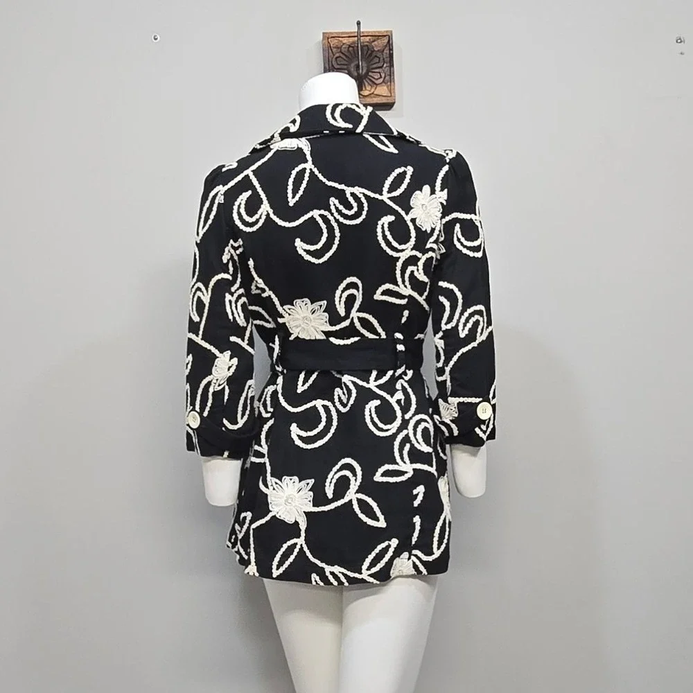 Ark & Co Jacket Medium Floral Embroidery Statement Romantic Whimsigoth Boho Chic
